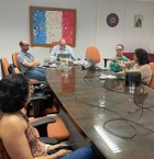Reunião no gabinete do reitor Tonholo para apresentação do novo projeto do Bosque da Vida