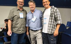 Os pesquisadores Harry Boos Junior (ICMBIO/CEPSUL); Fernando Mantelatto (USP/FFCLRP), coordenador do BioCrustaBr; e João Pantaleão (Ufal), coordenador do LABDEC-Ufal.