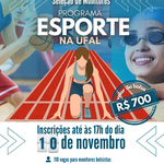 Programa Esporte na Ufal seleciona monitores bolsistas e voluntários