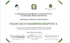 Certificado do prêmio