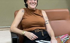 Aluna Renata Laranjeiras, durante a participação da atividade de acolhimento