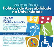 MPF promove audiência pública sobre acessibilidade e inclusão na Ufal