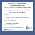 Antropologia abre inscrições para disciplinas como Aluno Especial e Domínio Conexo