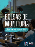 Ufal abre seleção de projetos de monitoria para 2027 com oferta de 350 bolsas