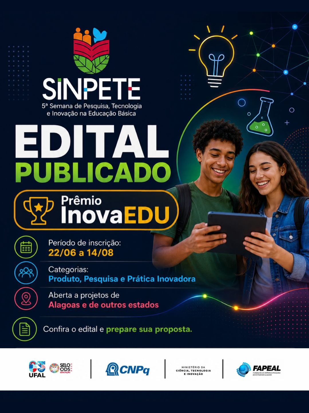 Sinpete lança edital do Prêmio InovaEDU 2026