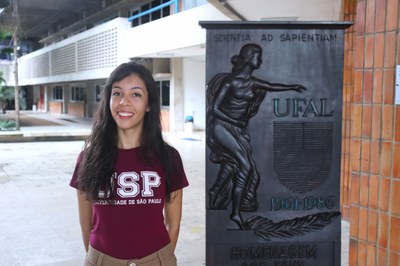 A Ufal recebeu a estudante de Ciências dos Alimentos da USP, campus de Piracicaba, para um período de intercâmbio