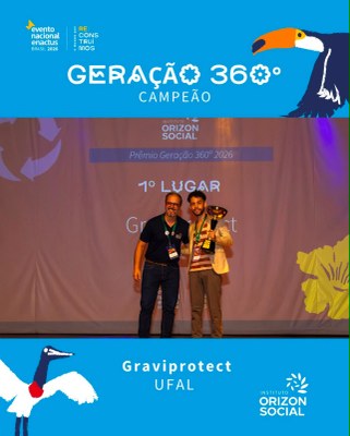 Luan Carvalho, do Time Enactus Ufal, durante a premiação