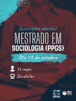Mestrado em Sociologia da Ufal abre 12 vagas para 2027, participe