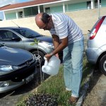 De olho no futuro, professor planta árvores em frente ao ICBS