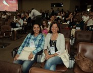 Luciana Silva e Simoneide Araújo, durante o evento