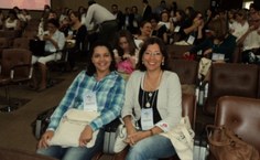 Luciana Silva e Simoneide Araújo, durante o evento