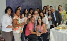 Equipe do Gabinete da Reitoria reunidos em confraternização