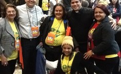 Na JMJ, padre se reúne a vários fiéis
