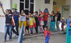 Servidores e crianças se divertiram na festa de Carnaval