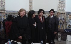 Profa. Cecilia Galvão, Profa. Maria de Fatima, Profa. Marilia Pisco e Jacqueline