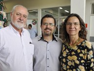 Pró-reitor Pedro Nelson, chefe de gabinete Elias Barbosa e pró-reitora Simoni Meneghetti