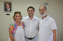 Os professores Marília Goulart e Euzébio Goulart durante a posse do filho Henrique docente do Ceca