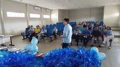 Palestra do médico Ítalo Nascimento para os técnicos da Ufal