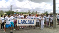Largada para caminhada e corrida