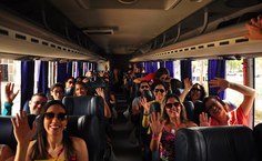 Interação e descontração do grupo durante o percurso