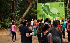 Mapa das trilhas e espaços do Parque