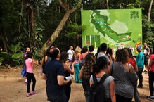 Mapa das trilhas e espaços do Parque