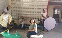 Equipe de comunicação da Ascom que realizou a gravação