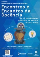 Evento em homenagem ao dia dos professores discutirá os Encantos e Encontros da Docência