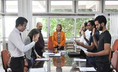 Posse dos servidores no dia 2 de outubro. Fotos: Pedro Ivon