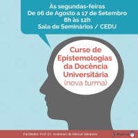 Abertas últimas vagas do curso Epistemologias da Docência Universitária