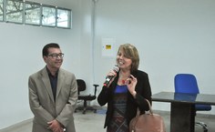 Reitora Valéria Correia no Fórum sobre segurança do trabalhador. Foto: Pedro Ivon