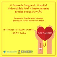 Banco de Sangue do HU faz campanha urgente para doadores