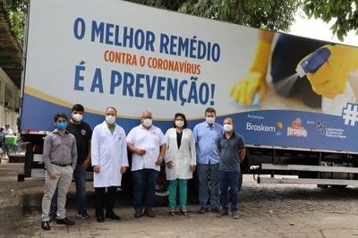 Produto foi enviado ao Hospital Universitário para ajudar nas ações contra o covid-19 (Foto: Thiago Prado)