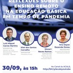 Nesta quarta (30) tem debate sobre ensino remoto na educação básica