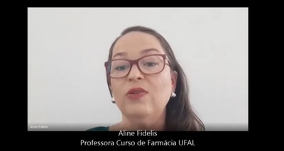 Pesquisadora do curso de Farmácia da Ufal, Aline Fidelis, em participação no projeto Ciseco Entrevistas | nothing