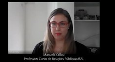 Manuela Callou, professora de relações públicas, mediou conversa com Aline Fidelis no Ciseco Entrevistas