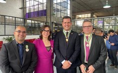 Bittencourt (primeiro à esquerda) ao lado da diretora de Políticas e Regulação da Educação Profissional e Tecnológica do MEC, Joelma Kremer e do secretário de Educação Profissional e Tecnológica do MEC, Tomás Dias Sant´Ana