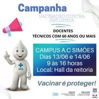 Ufal recebe campanha de vacinação contra influenza; confira quem pode vacinar