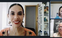 Professora Ana Clara Oliveira durante aula de capacitação