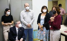 Professora Lorena (de blusa vinho), coordenadora do curso de Odontologia, disse que Milton a inspirou na jornada docente