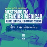 Mestrado em Ciências Médicas está com inscrições abertas