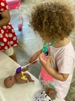 Crianças do maternal durante atividade do projeto