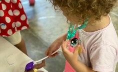 Crianças do maternal durante atividade do projeto