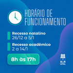 Atenção para o funcionamento da Ufal durante o recesso