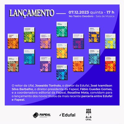 Solenidade de lançamento será no dia 7 de dezembro, a partir das 17h, no Teatro Deodoro