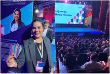 Lisania Pereira, do Instituto Mandaver, no dia da premiação
