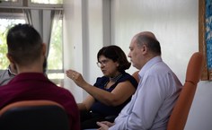 Cerimônia de posse - vice-reitora Eliane Cavalcanti dá as boas-vindas aos servidores