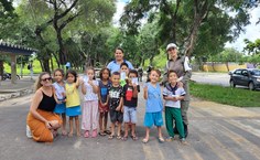 Crianças do Colégio Telma Vitória também participaram da atividade