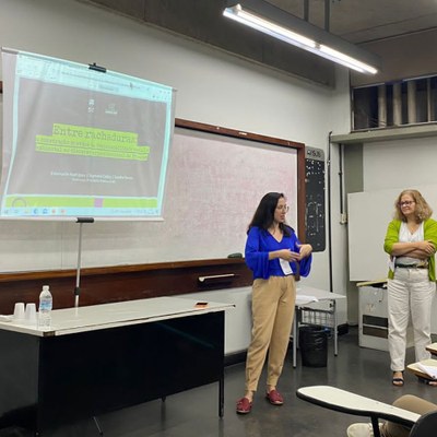 Emanuelle Rodrigues e Sandra Nunes em apresentação na Abrapcorp