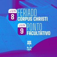 Ufal terá ponto facultativo no dia 9 de junho em todos os campi